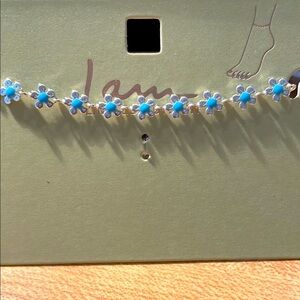 Blue Enamel Ankle Bracelet.